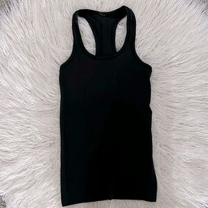 Black lululemon swiftly razorback tank, size 2